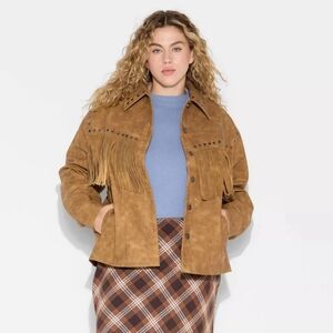 NWT Brown Suede Western Jacket W/Fringes Size 3X